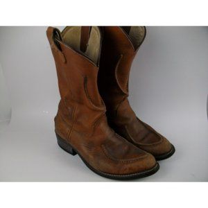 Double H Cowboy Western Work Biker Boot ~Brown ~Sz 11 ~Distressed~1608~VINTAGE